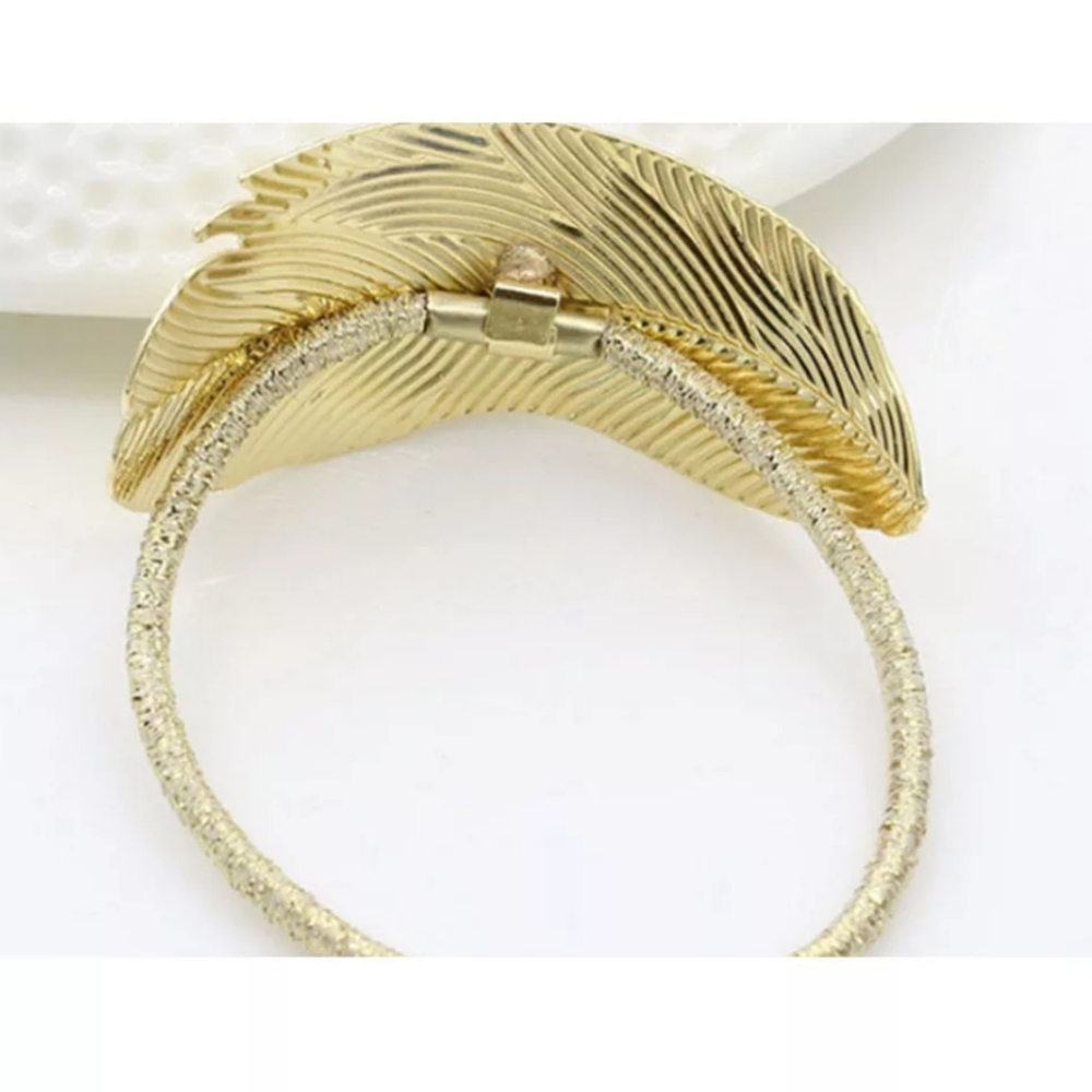 Feather Leaf Boho Ponytail Elastic Hair Band - Picture 3 of 3